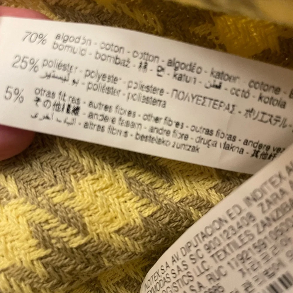 Zara Girls Houndstooth Shacket Yellow Oversized Jacket Size 13-14